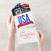 Carte de jour pour vétérans Merci