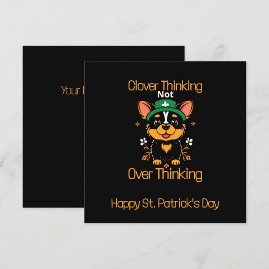 Carte de jour Saint-Patrick de Corgi - Conception  (Devant / Derrière)