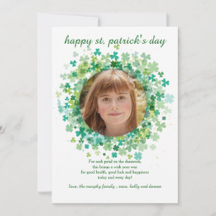 Carte de jour Saint-Patrick shamrock Frame