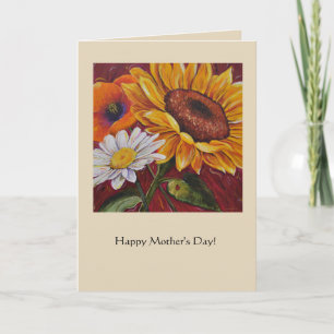 Carte de jour Sunflower, Daisy et Poppy Mothers