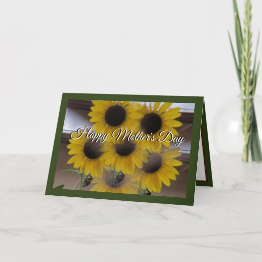 Carte de jour Sunflower Kaleidoscope Green Mothers (Devant)