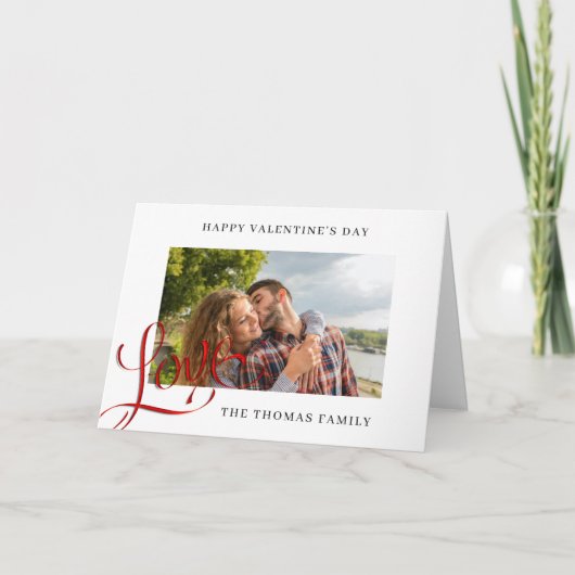 Carte de jour Valentines avec Calligraphie d'amour (Devant)