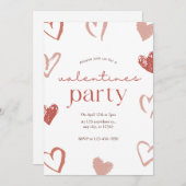 Carte de jour Valentines Coeurs Roses rouges (Devant / Derrière)