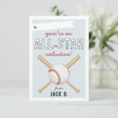 Carte de jour Valentines de la classe de baseball  (Debout devant)
