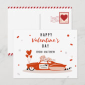 Carte de jour Valentines de voiture rouge Ballons (Devant / Derrière)