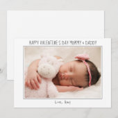 Carte de jour Valentines Photo bébé pour nouveaux  (Devant / Derrière)