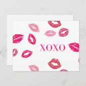 Carte de jour Valetines "XOXO" (Devant / Derrière)
