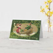 Carte de jour victorienne Erin Go Bragh St. Patric (Fleur jaune)