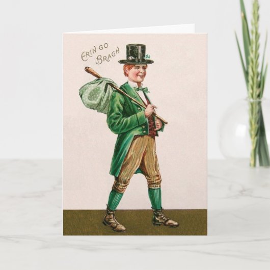 Carte de jour victorienne Irishman St. Patrick (Devant)