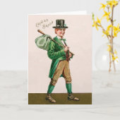 Carte de jour victorienne Irishman St. Patrick (Fleur jaune)
