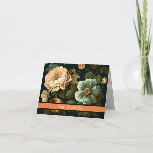 CARTE DE JOUR vintage FLORALE DESIGN MÈRE (Devant)