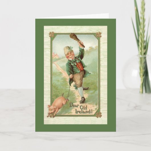 Carte de jour vintage Irish Pig St. Patrick (Devant)
