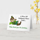Carte de jour Wise Ol'Leprechaun St. Patrick (Fleur jaune)