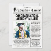 Carte de journal d'annonce de remise de diplôme pe (Devant)