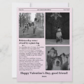 Carte de journal de la Saint-Valentin pour ami uni (Dos)