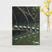 Carte de journal de tortue paisible (Fleur jaune)