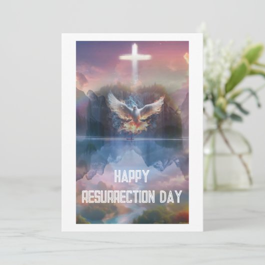 Carte de Joyeuse Fête de Résurrection (Debout devant)