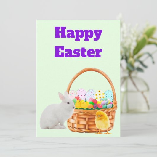 Carte de Joyeuses Pâques (Debout devant)
