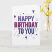Carte de joyeux anniversaire à dégradé (Fleur jaune)