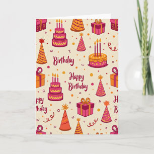 Carte de Joyeux Anniversaire à Motif
