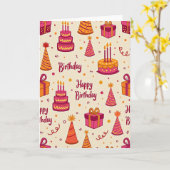 Carte de Joyeux Anniversaire à Motif (Fleur jaune)
