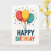 Carte de Joyeux Anniversaire à Points (Fleur jaune)