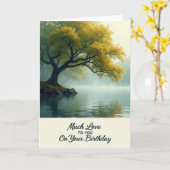 Carte de Joyeux Anniversaire Arbre Doré (Fleur jaune)