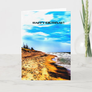 Carte de joyeux anniversaire au-dessus de carte