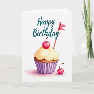 Carte de Joyeux Anniversaire au Gâteau de Fruits R