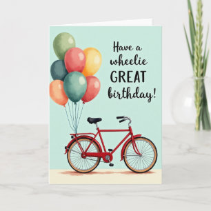 Carte de Joyeux Anniversaire avec Ballons de Vélo