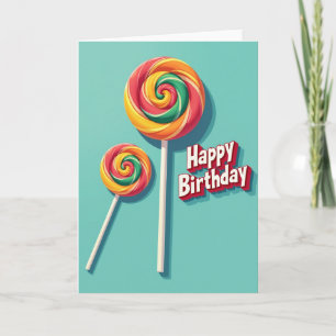 Carte de joyeux anniversaire avec bonbons tourbill