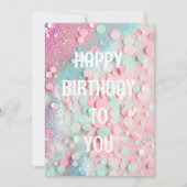 Carte de joyeux anniversaire avec confettis pastel (Devant)