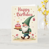 Carte de Joyeux Anniversaire avec Gâteau (Fleur jaune)