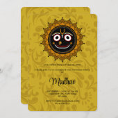 Carte de joyeux anniversaire avec Krishna mignon - (Devant / Derrière)