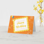 Carte de joyeux anniversaire avec l'arrière - plan (Fleur jaune)