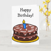 Carte de joyeux anniversaire avec le gâteau de (Fleur jaune)