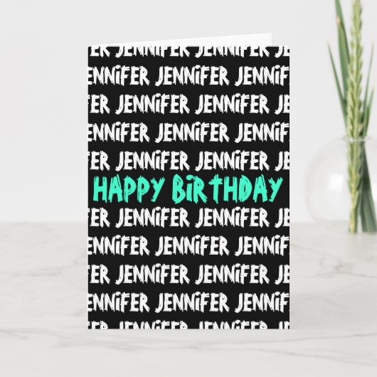 Carte de joyeux anniversaire avec le nom (Devant)
