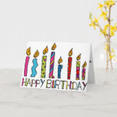 Carte de joyeux anniversaire avec les bougies (Fleur jaune)