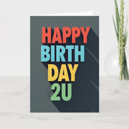 Carte de joyeux anniversaire avec texte coloré (Devant)