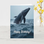 Carte de joyeux anniversaire Baleine (Fleur jaune)