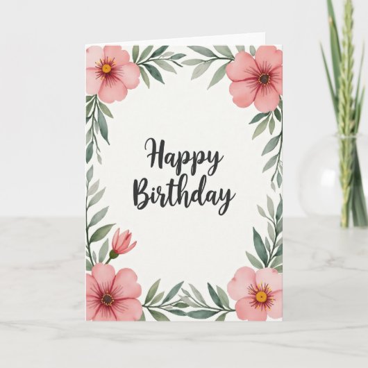 Carte de Joyeux Anniversaire Botanique (Devant)