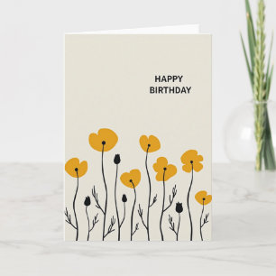 Carte de joyeux anniversaire botanique douce