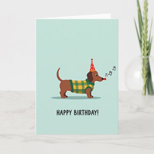 Carte de joyeux anniversaire chien à carreaux