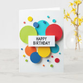 Carte de joyeux anniversaire concentrique (Fleur jaune)