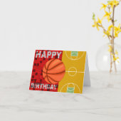 Carte de joyeux anniversaire de basket-ball (Fleur jaune)