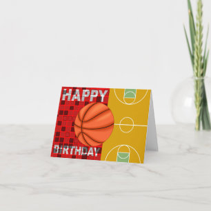 Carte de joyeux anniversaire de basket-ball