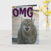 carte de joyeux anniversaire de chat d'omg (Fleur jaune)