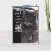 Carte de joyeux anniversaire de chat drôle (Devant)