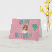 Carte de joyeux anniversaire de chien de berger de (Fleur jaune)