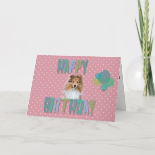 Carte de joyeux anniversaire de chien de berger de (Devant)